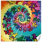 Tie Dye Grateful Dead Bears Canvas 12  x 12  11.4 x11.56  Canvas - 1