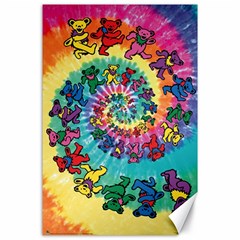 Tie Dye Grateful Dead Bears Canvas 24  X 36  by Perong