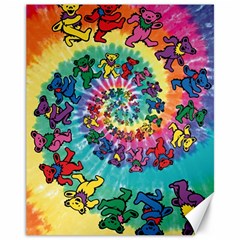 Tie Dye Grateful Dead Bears Canvas 11  X 14  by Perong