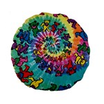 Tie Dye Grateful Dead Bears Standard 15  Premium Round Cushions Front