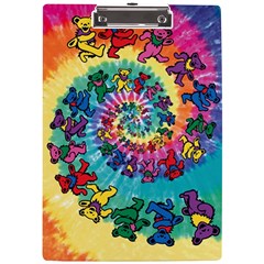 Tie Dye Grateful Dead Bears A4 Acrylic Clipboard by Perong