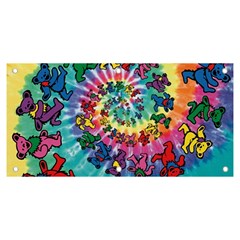 Tie Dye Grateful Dead Bears Banner And Sign 6  X 3  by Perong