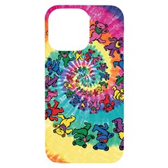 Tie Dye Grateful Dead Bears Iphone 14 Pro Max Black Uv Print Case by Perong