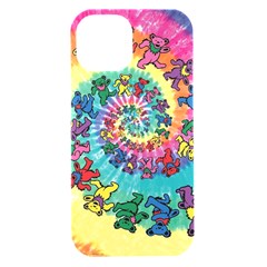 Tie Dye Grateful Dead Bears Iphone 15 Black Uv Print Pc Hardshell Case by Perong