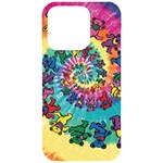 Tie Dye Grateful Dead Bears iPhone 15 Pro Black UV Print PC Hardshell Case Front