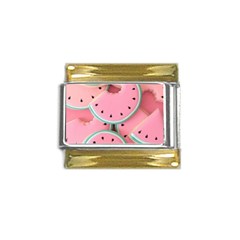 Aesthetic Cute Kawaii Watermelon Gold Trim Italian Charm (9mm) by Perong