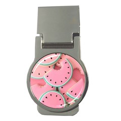 Aesthetic Cute Kawaii Watermelon Money Clips (round)  by Perong