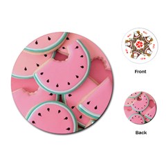 Aesthetic Cute Kawaii Watermelon Playing Cards Single Design (round)