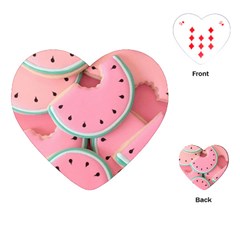 Aesthetic Cute Kawaii Watermelon Playing Cards Single Design (heart)