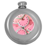 Aesthetic Cute Kawaii Watermelon Round Hip Flask (5 oz) Front