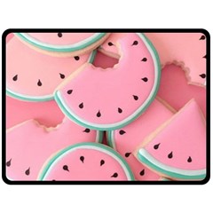 Aesthetic Cute Kawaii Watermelon Fleece Blanket (large) by Perong