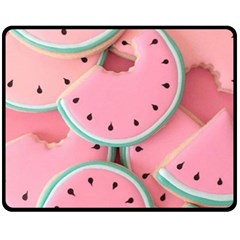 Aesthetic Cute Kawaii Watermelon Fleece Blanket (medium) by Perong