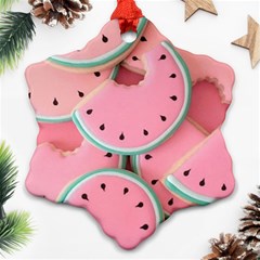 Aesthetic Cute Kawaii Watermelon Snowflake Ornament (two Sides)