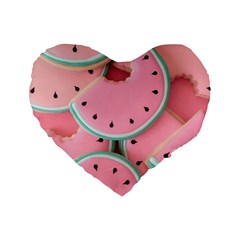 Aesthetic Cute Kawaii Watermelon Standard 16  Premium Heart Shape Cushions by Perong