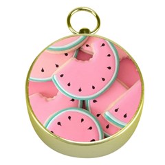 Aesthetic Cute Kawaii Watermelon Gold Compasses by Perong