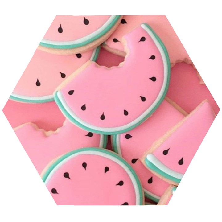 Aesthetic Cute Kawaii Watermelon Wooden Puzzle Hexagon