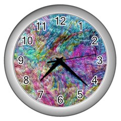 Abstract Candies Wall Clock (silver) by kaleidomarblingart