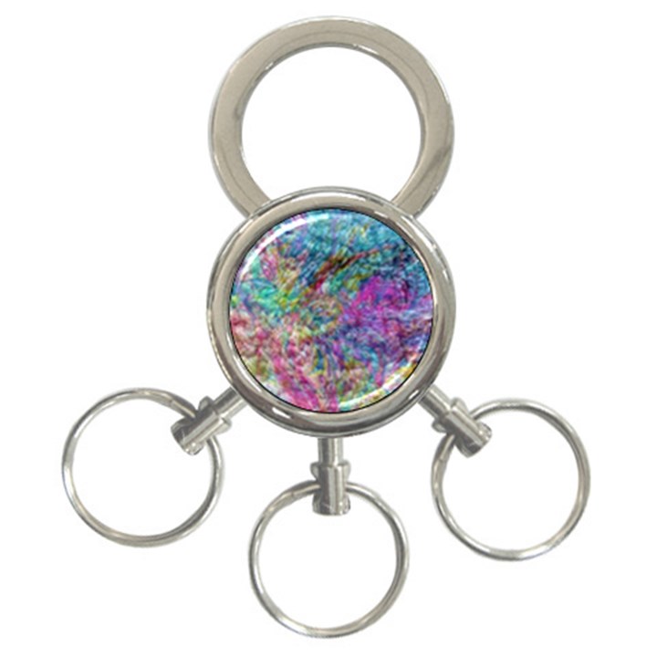 Abstract candies 3-Ring Key Chain