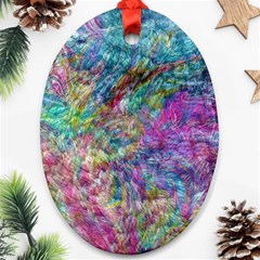 Abstract Candies Oval Ornament (two Sides)