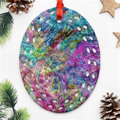 Abstract Candies Oval Filigree Ornament (two Sides)