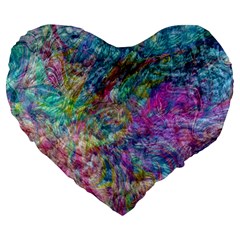 Abstract Candies Large 19  Premium Heart Shape Cushions by kaleidomarblingart