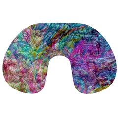 Abstract Candies Travel Neck Pillow by kaleidomarblingart