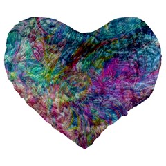 Abstract Candies Large 19  Premium Flano Heart Shape Cushions by kaleidomarblingart