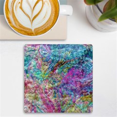 Abstract Candies Uv Print Square Tile Coaster  by kaleidomarblingart