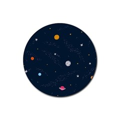 Space Nasa Galaxy Rubber Round Coaster (4 Pack) by Perong