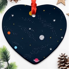 Space Nasa Galaxy Heart Ornament (two Sides) by Perong