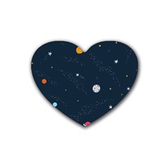 Space Nasa Galaxy Rubber Heart Coaster (4 Pack)