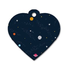 Space Nasa Galaxy Dog Tag Heart (one Side)