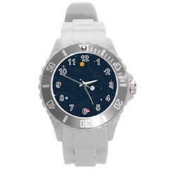 Space Nasa Galaxy Round Plastic Sport Watch (l)