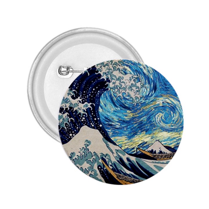 The Great Wave Of Kanagawa Painting 2.25  Buttons