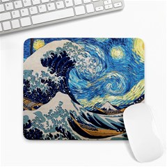 The Great Wave Of Kanagawa Painting Large Mousepad by Perong