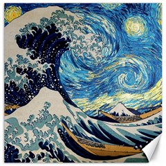 The Great Wave Of Kanagawa Painting Canvas 16  X 16  by Perong