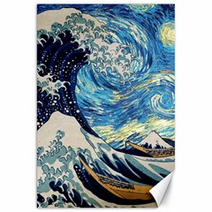 The Great Wave Of Kanagawa Painting Canvas 20  X 30  by Perong