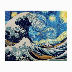 The Great Wave Of Kanagawa Painting Small Glasses Cloth (2 Sides) by Perong