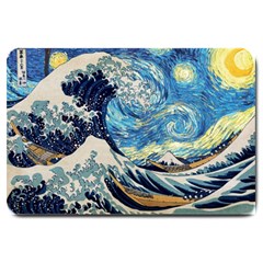 The Great Wave Of Kanagawa Painting Large Doormat by Perong