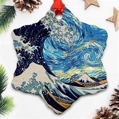 The Great Wave Of Kanagawa Painting Ornament (snowflake)