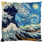 The Great Wave Of Kanagawa Painting Large Cushion Case (Two Sides) Front