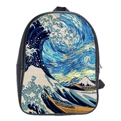 The Great Wave Of Kanagawa Painting School Bag (xl) by Perong