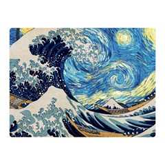 The Great Wave Of Kanagawa Painting Two Sides Premium Plush Fleece Blanket (mini) by Perong