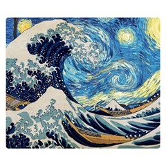 The Great Wave Of Kanagawa Painting Two Sides Premium Plush Fleece Blanket (kids Size) by Perong