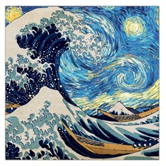 The Great Wave Of Kanagawa Painting Square Satin Scarf (36  X 36 ) by Perong