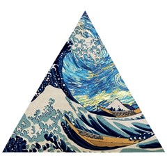 The Great Wave Of Kanagawa Painting Wooden Puzzle Triangle by Perong