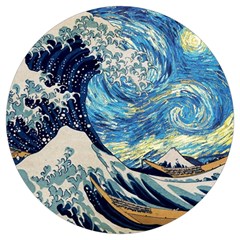 The Great Wave Of Kanagawa Painting Round Trivet by Perong