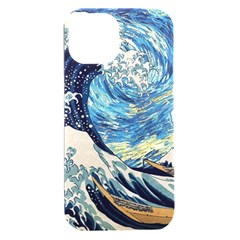 The Great Wave Of Kanagawa Painting Iphone 15 Plus Black Uv Print Pc Hardshell Case by Perong