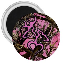 Pink Browning Deer Glitter Camo 3  Magnets