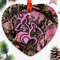 Pink Browning Deer Glitter Camo Ornament (Heart)